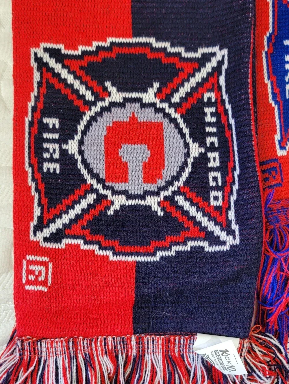 Lot Of 3 Vintage Chicago Fire Football US Soccer MLS Rectangle Fringed Scarves